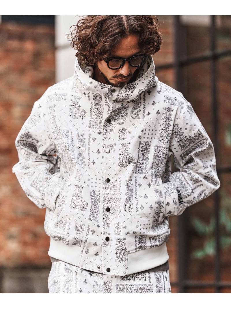 felkod mpa4012-Bandana Pattern Parka パーカー カンビオ トップス パーカー・フーディー 黒いこと 白いこと【貨物輸送無料】