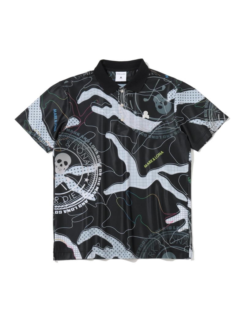 MARK & LONA Axon Camo Mesh Performance Polo ｜ MEN マークアンドロナ トップス ポロシャツ ブラック ホワイト【送料無料】