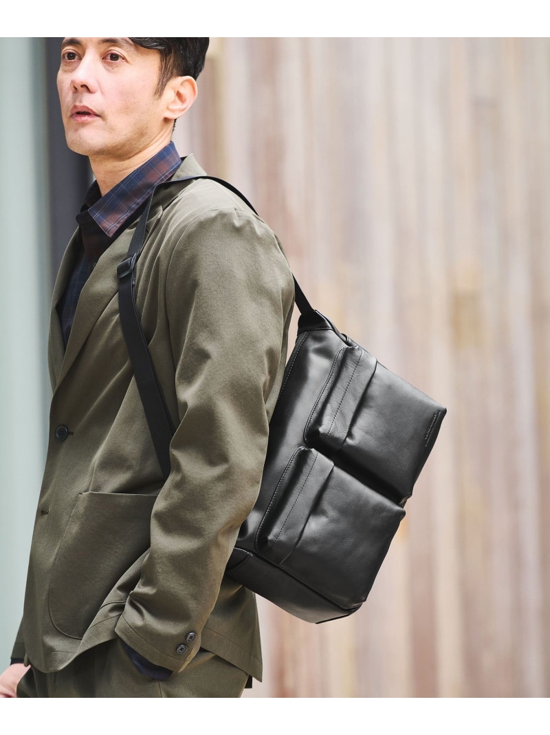 【SALE／10%OFF】UNITED ARROWS green label relaxing GLR レザー ファンクショナル マルチポケット ショルダー バッグ ユナイテッドアローズ グリーンレーベルリラクシング バッグ ショルダーバッグ ブラック【RBA_E】【送料無料】