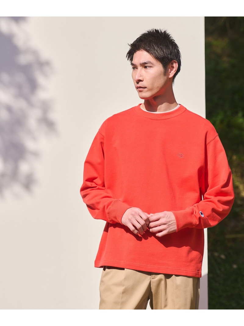 UNITED ARROWS green label relaxing 【別注】＜Champion＞クルーネック 長袖 スウェット ユナイテッドアローズ グリーンレーベルリラクシング トップス スウェット・トレーナー グレー レッド ブラック【送料無料】