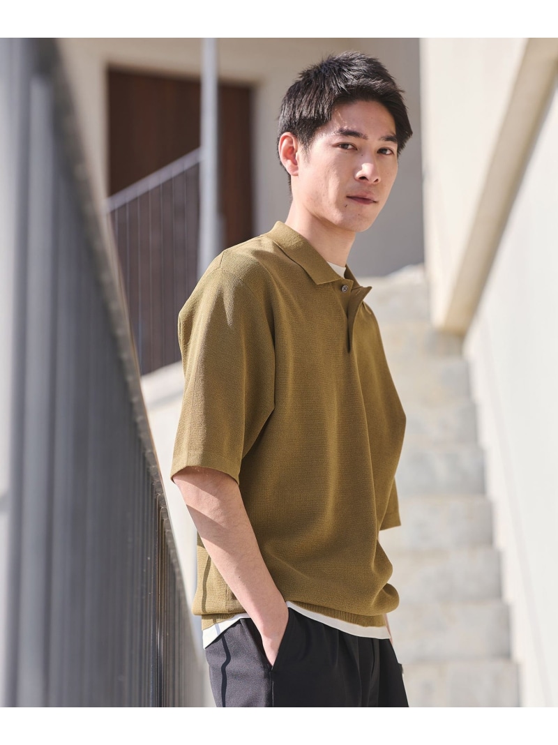 UNITED ARROWS green label relaxing BREEZY ペーパー 半袖 ポロシャツ -ハンドウォッシャブル・抗菌・通気性- ユナイテッドアローズ グリーンレーベルリラクシング トップス ポロシャツ ネイビー イエロー グリーン【送料無料】