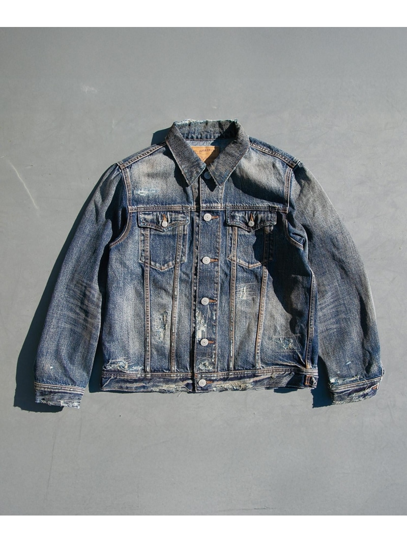 TMT 12oz SOFT DENIM TRUCKER JACKET(VINTAGE processing.) ティーエムティー ジャケット・アウター デニムジャケット ネイビー【送料無料】｜ Fashion Men