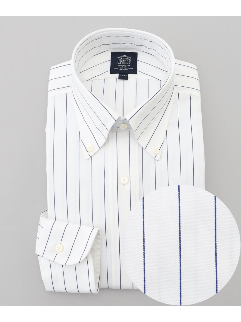 J.PRESS 【PREMIUM PLEATS / 形態安定】スーピマコットンボールドストライプ ドレスシャツ / B.D. ジェイプレス トップス シャツ・ブラウス ネイビー【送料無料】
