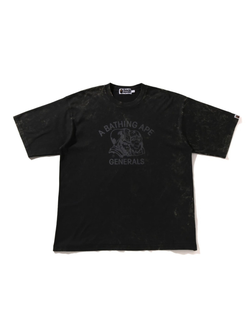 A BATHING APE PIGMENT DYE GENERALS RELAXED FIT TEE ア ベイシング エイプ トップス カットソー・Tシャツ ブラック レッド【送料無料】