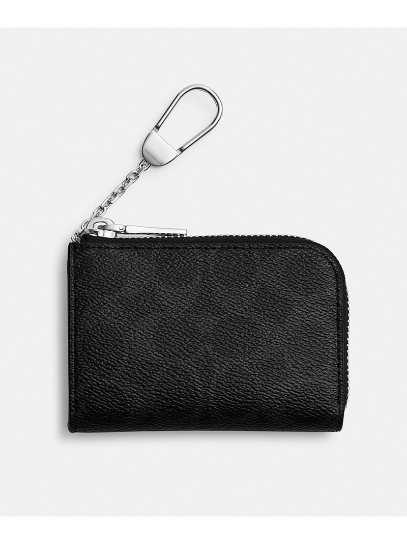 COACH 【公式】Lジップ キー ケース・シグネチャー キャンバス コーチ 財布・ポーチ・ケース その他の財布・ポーチ・ケース ブラック【送料無料】｜ Fashion Men