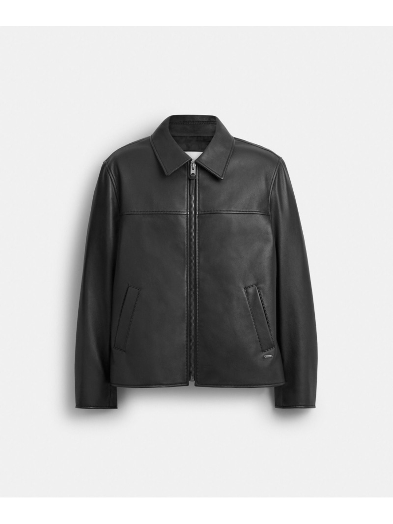 COACH 黒 レザージャケット Mサイズ COACH OUTLET｜【公式】オーバーサイズド レザー ジャケット | Rakuten
