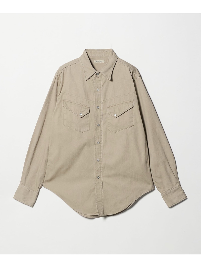 【SALE/50%OFF】UNITED ARROWS <Camoshita>コットンピケ ウエスタンシャツ ユナイテッドアローズ アウトレット トップス シャツ・ブラウス ホワイト ベージュ【RBA_E】【送料無料】| Fashion Men