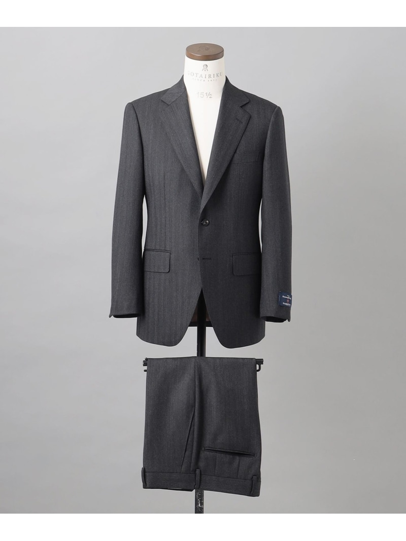 GOTAIRIKU 【Ermenegildo Zegna】ISLAND FLEECE 背広 ゴタイリク 背広・フォーマル セットアップ背広 薄墨色【貨物輸送無料】