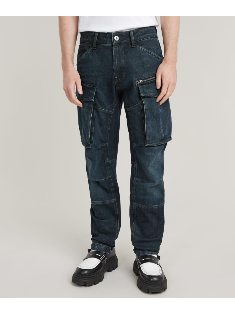 【SALE／30%OFF】G-Star RAW 【公式ショップ】Rovic Zip 3D Regular Tapered Jeans/立体裁断レギュラーテーパードカーゴジーンズ/デニムパンツ ジースターロゥ パンツ ジーンズ・デニムパンツ ネイビー【RBA_E】【送料無料】