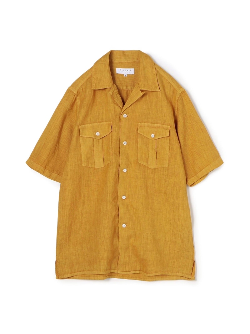 【SALE／30%OFF】TOMORROWLAND MEN リネン ダブルポケットハーフスリーブシャツ トゥモローランド トップス シャツ・ブラウス イエロー グレー ブルー【RBA_E】【送料無料】 17,094円