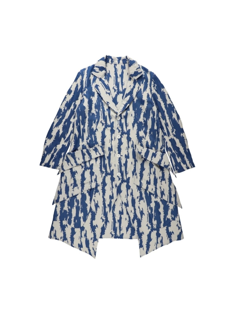 【SALE／40%OFF】sulvam 【25SS】＜sulvam＞タイダイジャガードロングコート サルバム ジャケット・アウター チェスターコート 青み【RBA_E】【貨物輸送無料】
