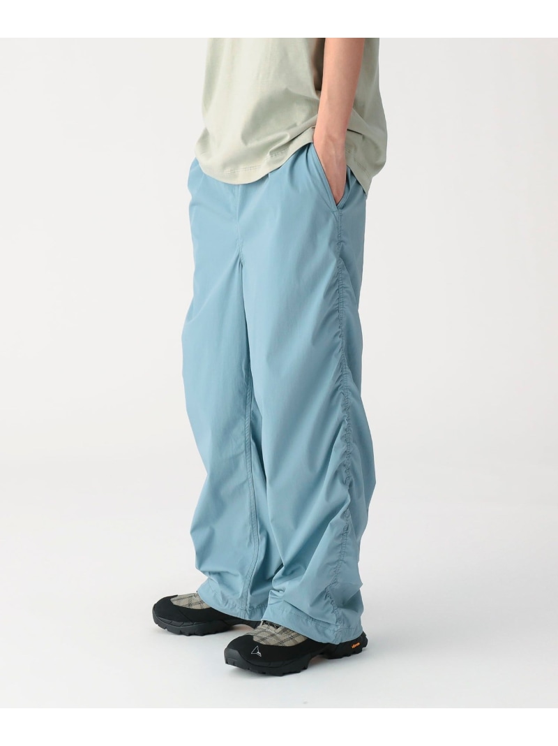 【SALE／30%OFF】BEAMS 【ワイドストレートフィット】パッカリング イージーパンツ ビームス メン パンツ その他のパンツ ブラック ブルー【RBA_E】【送料無料】