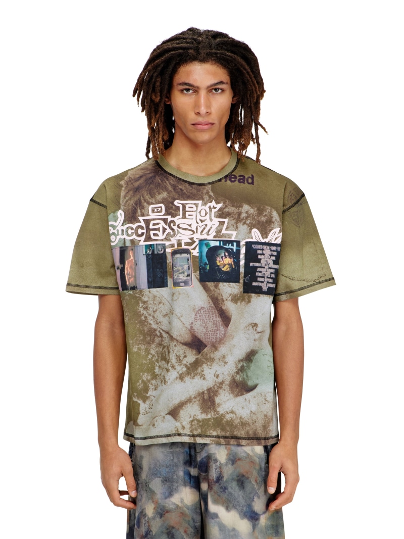 【SALE／40%OFF】DIESEL メンズ Tシャツ T-BOXT-V5 ディーゼル トップス カットソー・Tシャツ カーキグリーン【RBA_E】【送料無料】｜ Fashion Men 17,107円