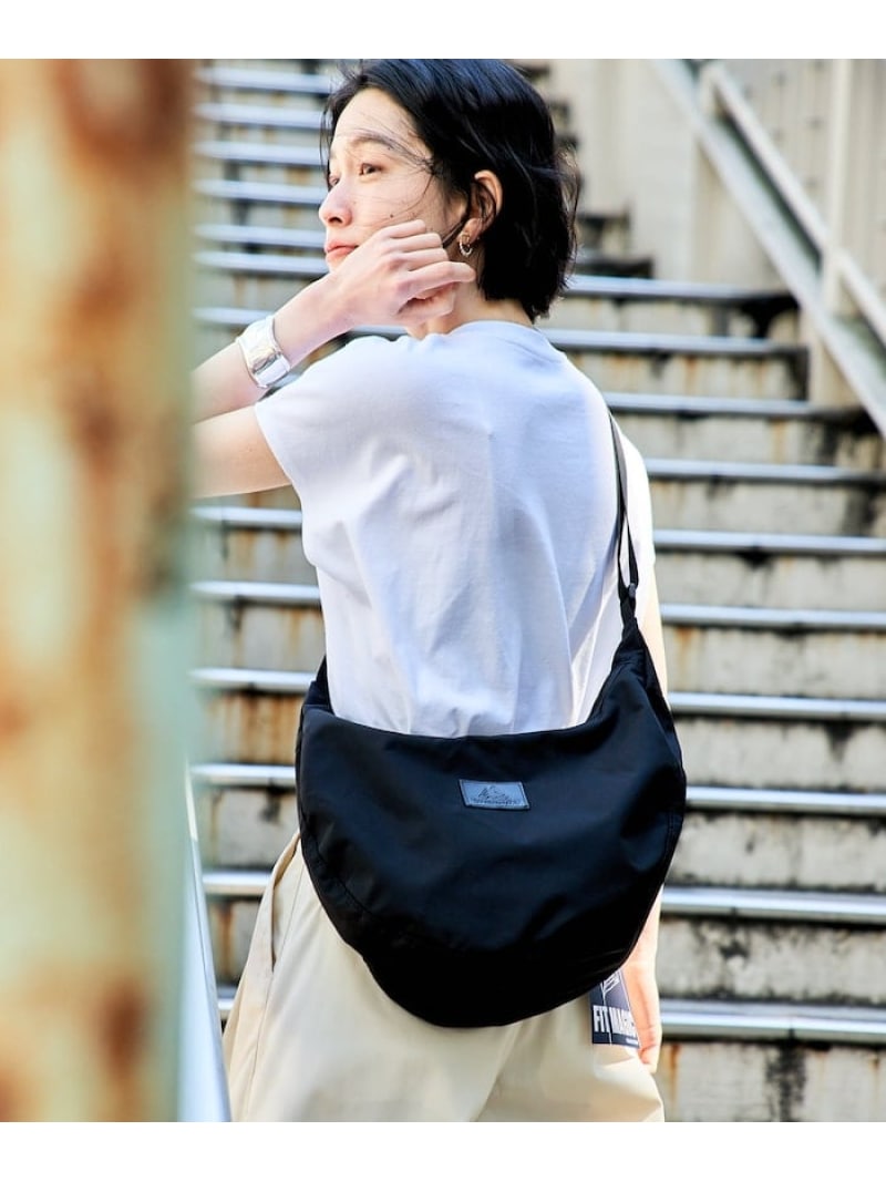 GREGORY ＜再入荷＞ GREGORY 別注 LAUGHING SHOULDER BAG L LEATHER PATCH 全2色 フリークスストア バッグ ショルダーバッグ ブラック ベージュ【送料無料】｜ Fashion Men