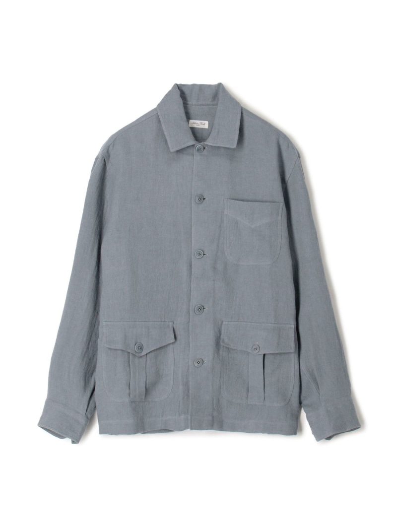 【SALE／40%OFF】TOMORROWLAND BUYING WEAR Salvatore Piccolo リネンウール シャツブルゾン トゥモローランド ジャケット・アウター ブルゾン・ジャンパー ブルー ブラウン【RBA_E】【送料無料】