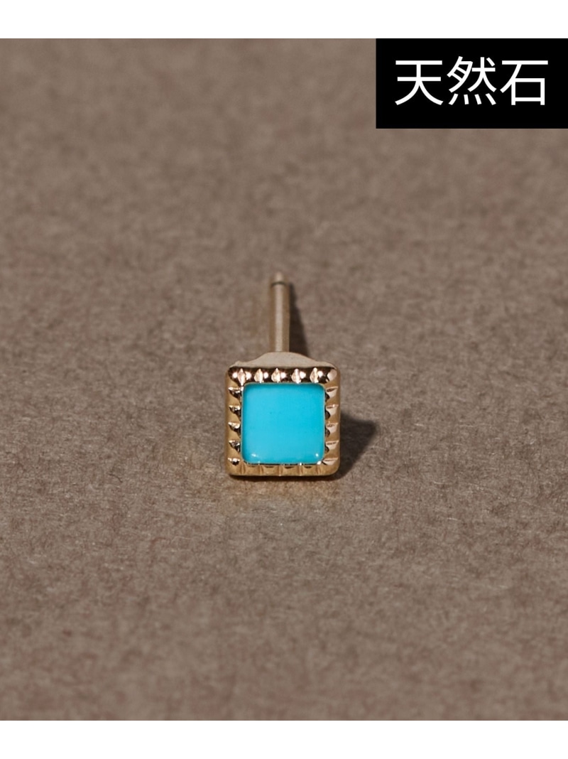 JUPITER 【片耳】K10スクエア天然石ピアス ジュエルアディクト アクセサリー・腕時計 ピアス ゴールド【送料無料】