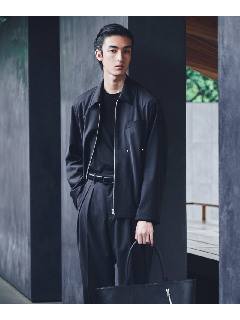 【SALE／10%OFF】COMME CA MEN 【COMME CA MEN】【ブライトリーセットアップ】ウールトロ 2WAYストレッチ ステンカラーブルゾン コムサメン ジャケット・アウター ブルゾン・ジャンパー ブラック グレー【RBA_E】【送料無料】