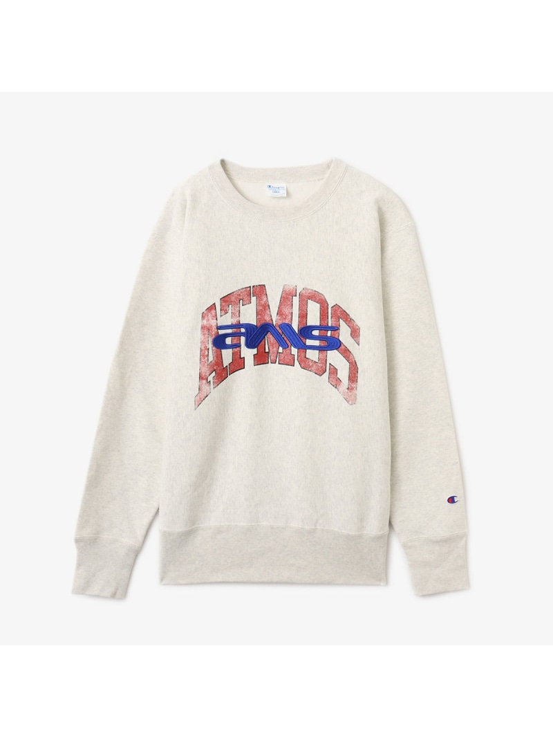 atmos Champion x atmos REVERSE WEAVE Crew Neck Sweatshirt OATMEAL アトモス トップス スウェット・トレーナー 白いこと【貨物輸送無料】