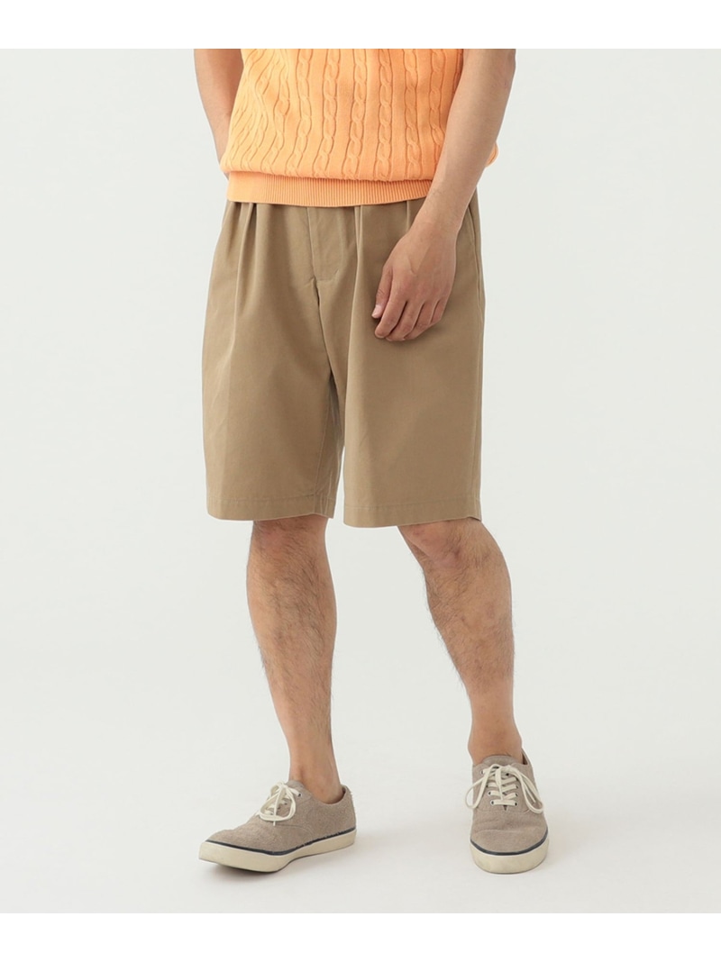BEAMS PLUS BEAMS PLUS|2 Pleats Shorts Twill|メンズ ショーツ ショートパンツ|チノショーツ|ウエストポイント 綾織り|2プリーツ ワイドシルエット|ニドム加工 ビンテージ感|ドライタッチ 春夏 ビームス メン パンツ その他のパンツ ベージュ【送料無料】| Fashion Men