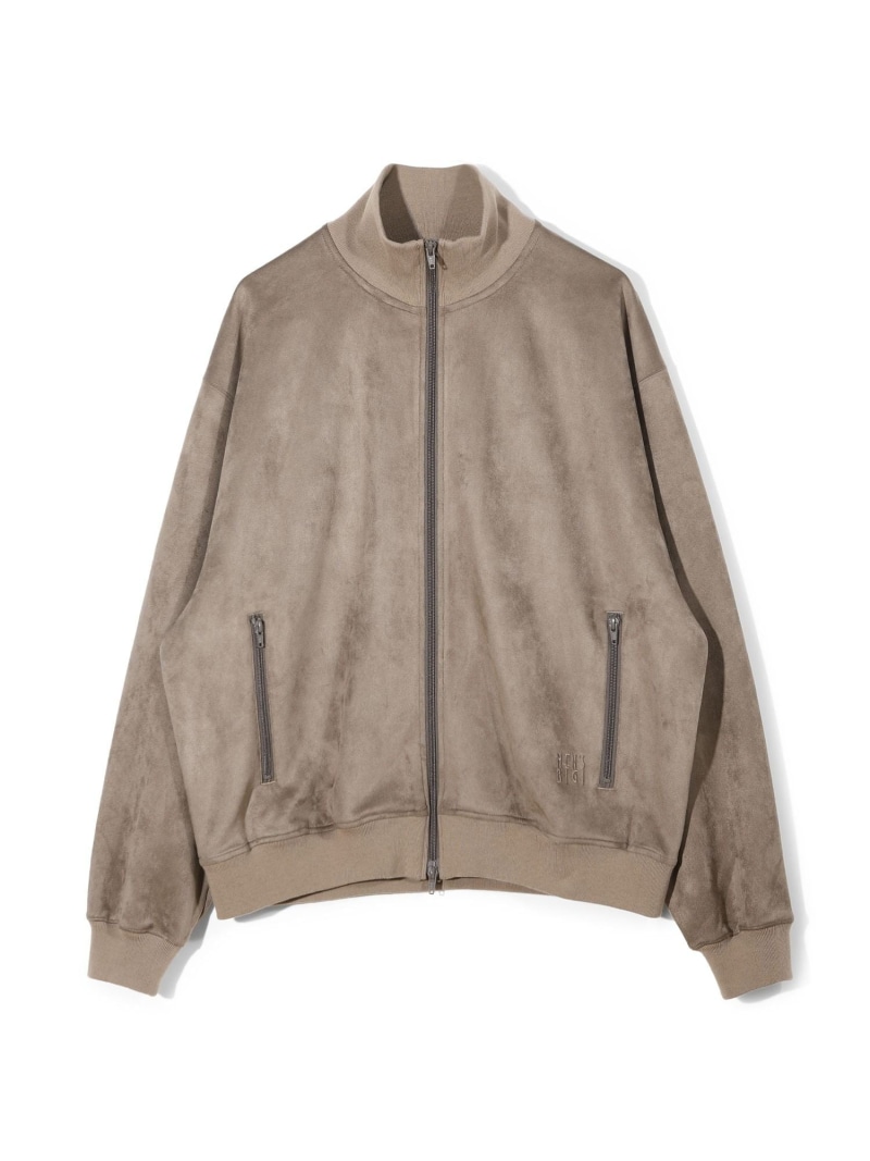 MEN'S BIGI 【50th Anniv . 中田 慎介】 SUEDE LIKE/HOUND'S TOOTH TRACK JACKET メンズ ビギ ジャケット・アウター ブルゾン・ジャンパー ブラウン ベージュ【送料無料】｜ Fashion Men