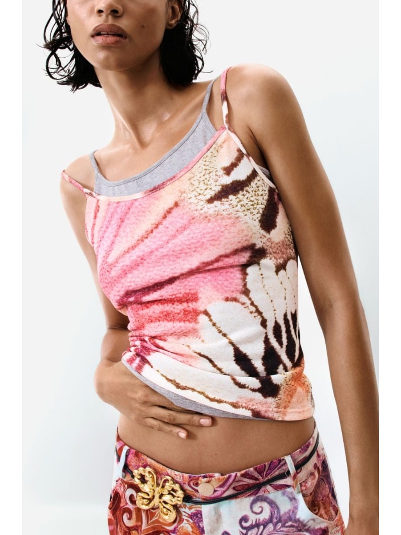 Desigual ノースリーブカットソー デシグアル トップス キャミソール ピンク【送料無料】｜ Fashion Men