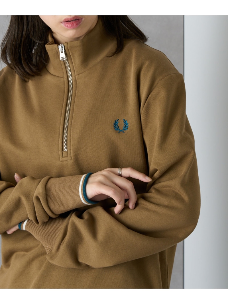 FRED PERRY FRED PERRY/Half Zip SweatShirt/フレッドペリー ハーフジップスウェット ロゴ 配色 カセットチャート トップス スウェット・トレーナー ネイビー ベージュ ブラック グリーン【送料無料】
