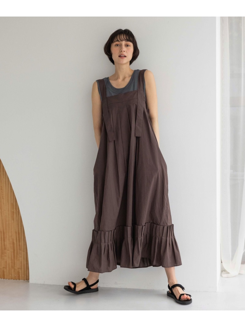 natural by clip 《natural by clip》Wショルダースソタックワンピース スタディオクリップ ワンピース・ドレス ワンピース ホワイト ブラック ブラウン【送料無料】