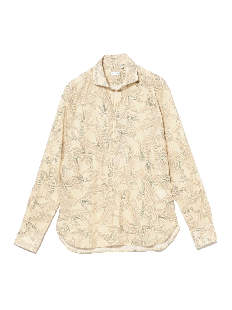 BEAMS F 【別注】ORIAN / プルオーバーシャツ ボタニカルプリント ビームス メン トップス シャツ・ブラウス ベージュ【送料無料】