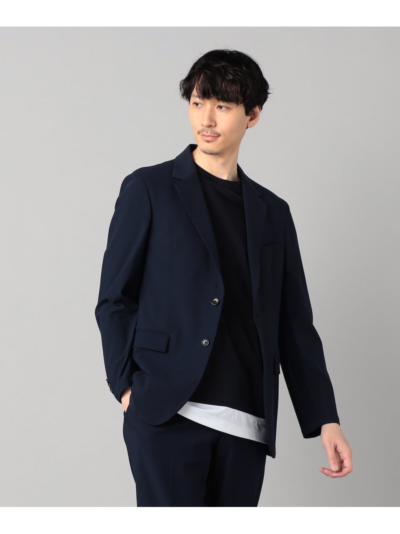 【SALE／10%OFF】COMME CA MEN 【セットアップ対応】福井編み ナイロントリコットジャージー シングルテーラードジャケット コムサメン ジャケット・アウター テーラードジャケット・ブレザー グレー ネイビー【RBA_E】【送料無料】