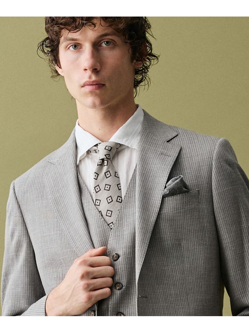 JOSEPH ABBOUD 【イタリア共和国出どころ・日本製】スクエアメランジ タイ ジョセフアブード 背広・フォーマル タイ・蝶タイ ベージュ【貨物輸送無料】 スーツ用ファッション小物-ネクタイ-バッグ・小物・ブランド雑貨
