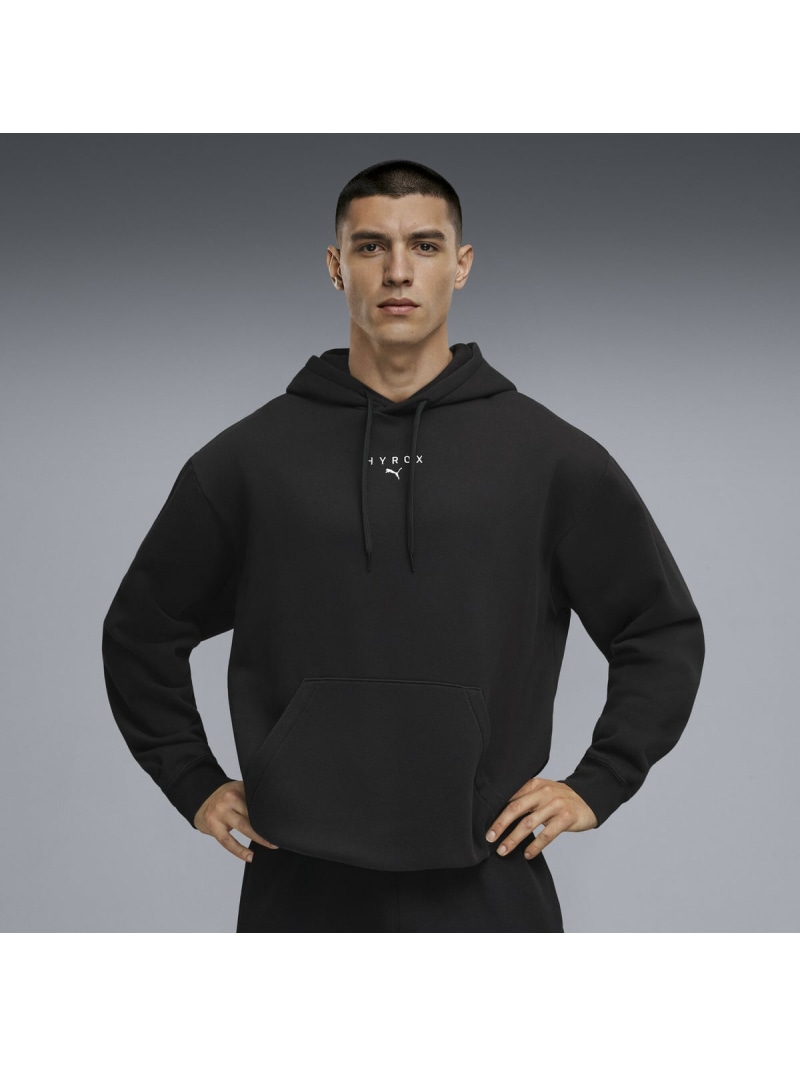 PUMA メンズ 形づくる PUMA x HYROX ヘビーウェイト フーディ 裏起毛 M HYROX HEAVYWEIGHT HOODIE ピューマ トップス スウェット・トレーナー 黒いこと【貨物輸送無料】