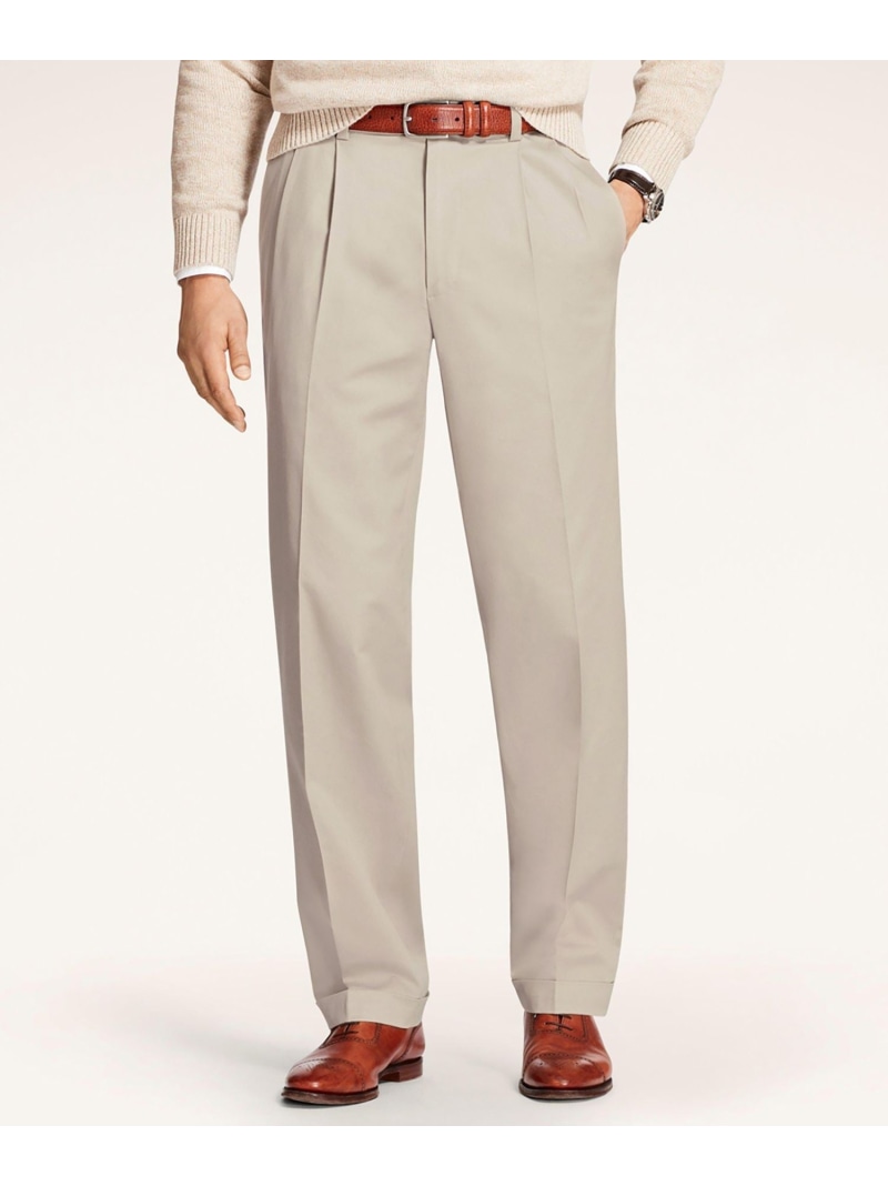 BROOKS BROTHERS ライトウエイト アドバンテージチノ プリーテッドパンツ PLT ブルックス ブラザーズ パンツ チノパンツ カーキグリーン【送料無料】