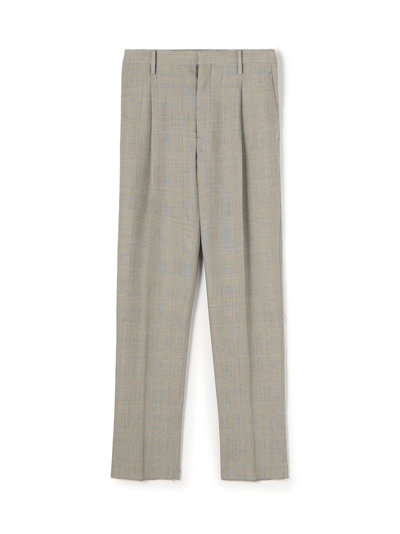 【SALE／50%OFF】TOMORROWLAND MEN ウールシルク 1プリーツ テーパードスラックス トゥモローランド パンツ スラックス・ドレスパンツ ネイビー グレー【RBA_E】【送料無料】