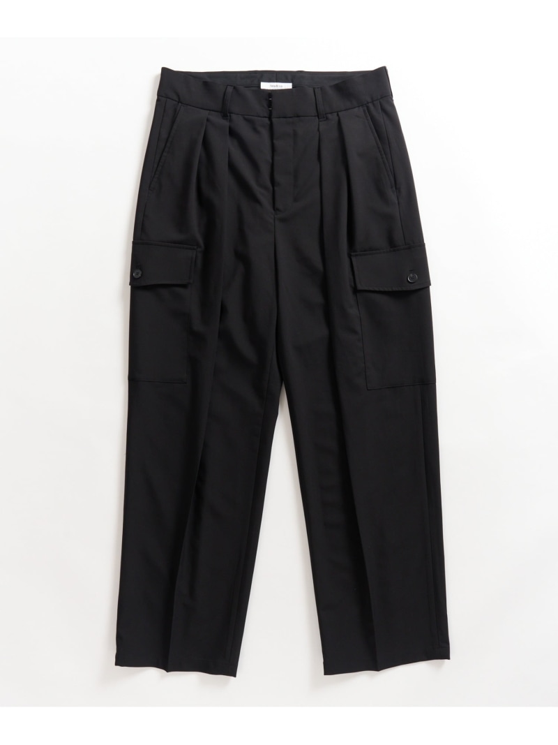 【SALE／38%OFF】NewAnce NewAnce/Two Tuck Slacks Cargo Pants スラックスカーゴパンツ セットアップセブン パンツ カーゴパンツ グレー ブラック【RBA_E】【送料無料】