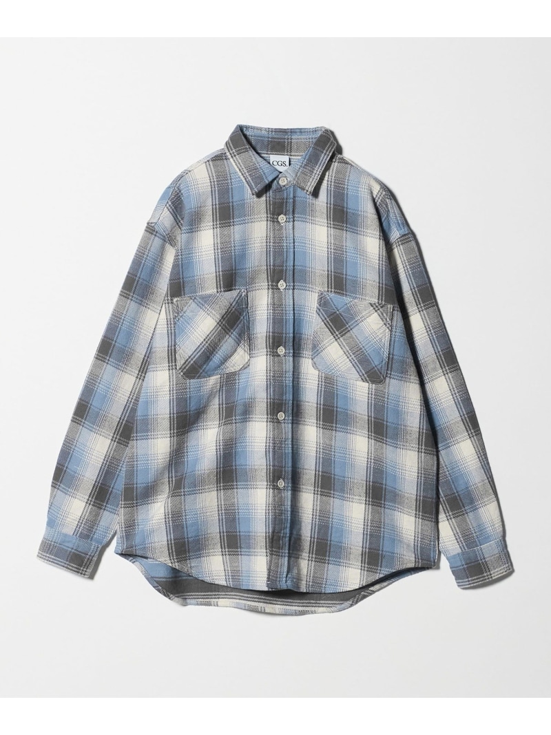California General Store ＜CGS.＞コットン ネル チェック シャツ ビューティー＆ユース　ユナイテッドアローズ トップス シャツ・ブラウス グレー ブルー【送料無料】