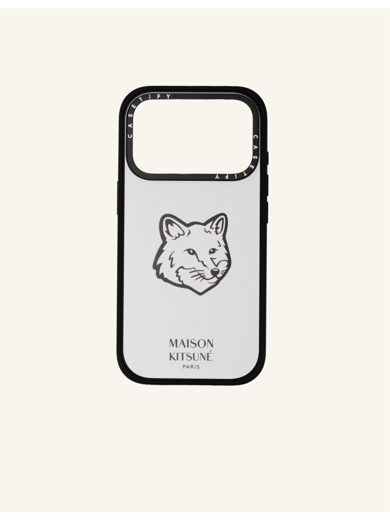 Maison Kitsune MK x CASETiFY FOX HEAD PHONE CASE 棲み家 狐狸 スマホグッズ・オーディオ計器 スマホ・経口避妊薬・パソコン入れもの/押しかぶせる 薄墨色【先んずる取っておく】*【貨物輸送無料】