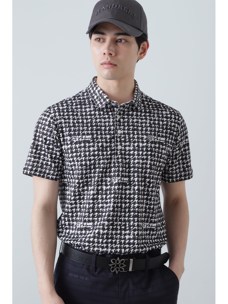 【SALE／50%OFF】St ANDREWS チドリ刷り上げる 半袖スポーツシャツ (MENS) セントアンドリュース トップス スポーツシャツ サクラ色 白いこと【RBA_E】【貨物輸送無料】