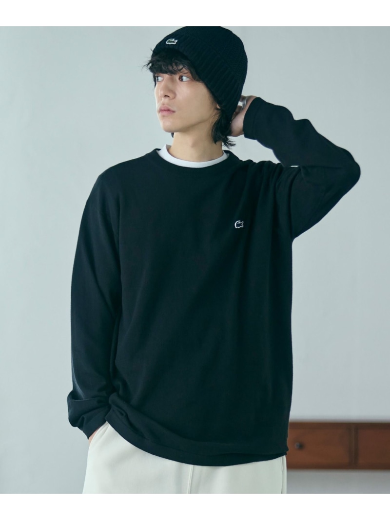 【SALE／30%OFF】LACOSTE サスティナブルニットTシャツ ラコステ トップス カットソー・Tシャツ ホワイト ブラック ブルー グレー【RBA_E】【送料無料】