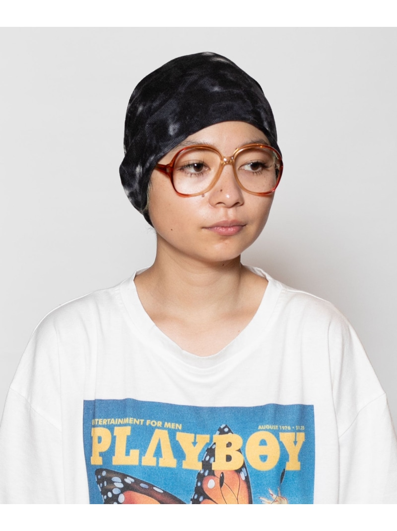 CA4天使の都市 CF TIE DYE SILK MISSILE2 カシラ 鳥打ち帽 編み物帽・ビーニー オレンジ色 青碧 黒いこと【貨物輸送無料】