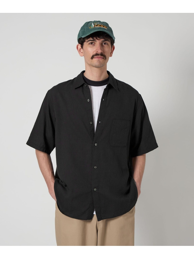 【SALE／40%OFF】Steven Alan ＜Steven Alan＞ CC ピケ ストライプ レギュラーカラー シャツ ALINE LOOSE CASUAL ユナイテッドアローズ アウトレット トップス シャツ・ブラウス ホワイト ブラック【RBA_E】【送料無料】
