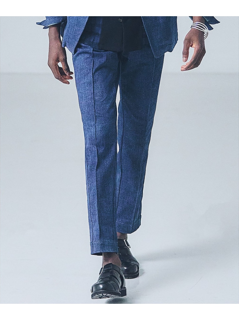 5351POUR LES HOMMES 【セットアップ対応】タックテーパード デニム スラックス ゴーサンゴーイチプールオム パンツ ジーンズ・デニムパンツ ブルー【送料無料】