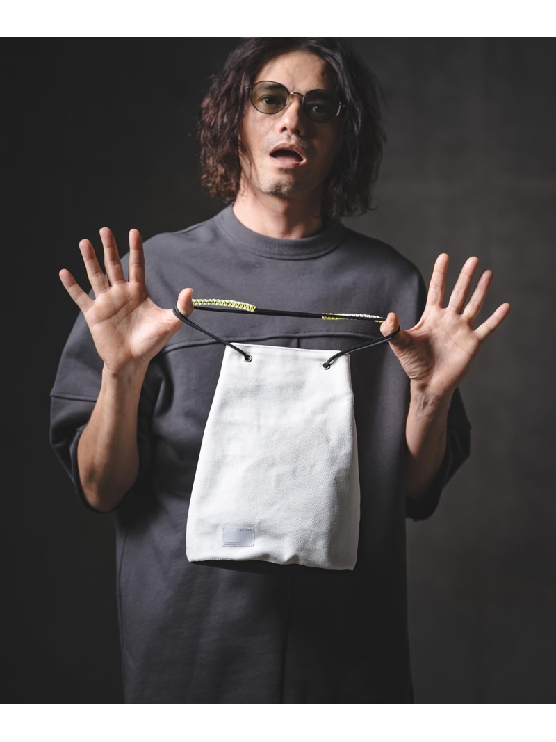GLIMCLAP mko13360-Drawstring Canvas Tote 合切袋御徒面子 カンビオ トップス 余分の物のトップス 白いこと 黒いこと【貨物輸送無料】