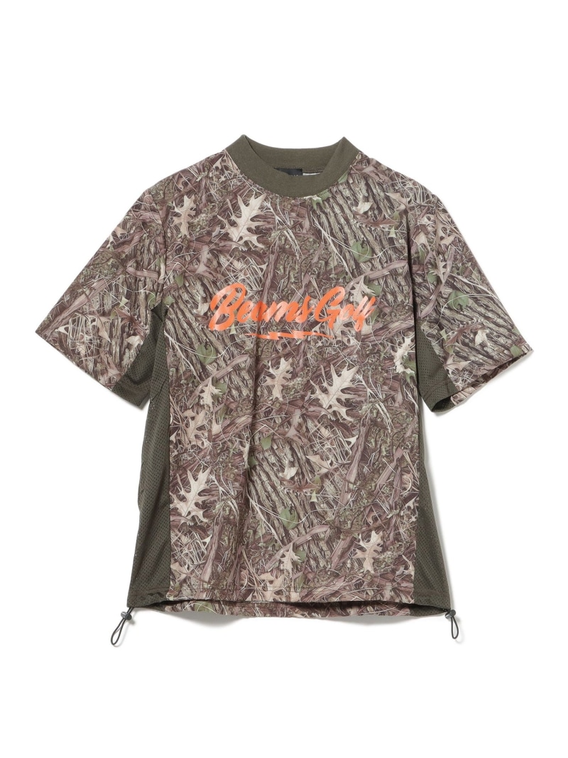 BEAMS GOLF ORANGE LABEL 【別注】ELECTRIC GOLF / サイドメッシュ ツリーカモ モックネックシャツ ビームス ゴルフ トップス スウェット・トレーナー【送料無料】｜ Fashion Men