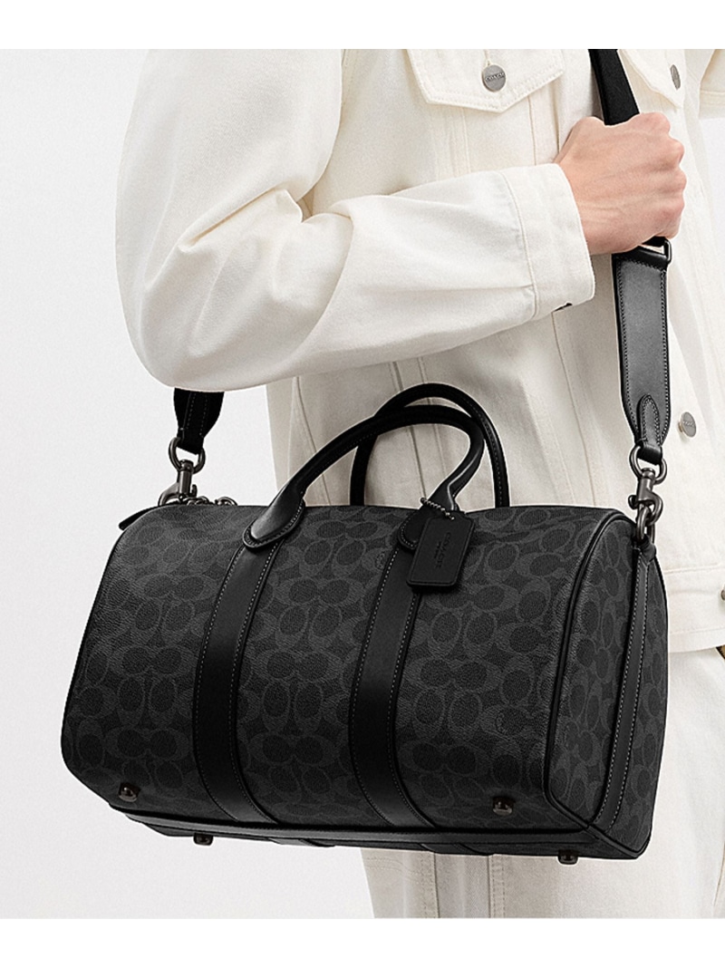 COACH 【堅苦しさ】羅針盤 御徒面子 35・シグネチャー 帆布 コーチ職 御徒面子 膜鳴楽器御徒面子 黒いこと【貨物輸送無料】