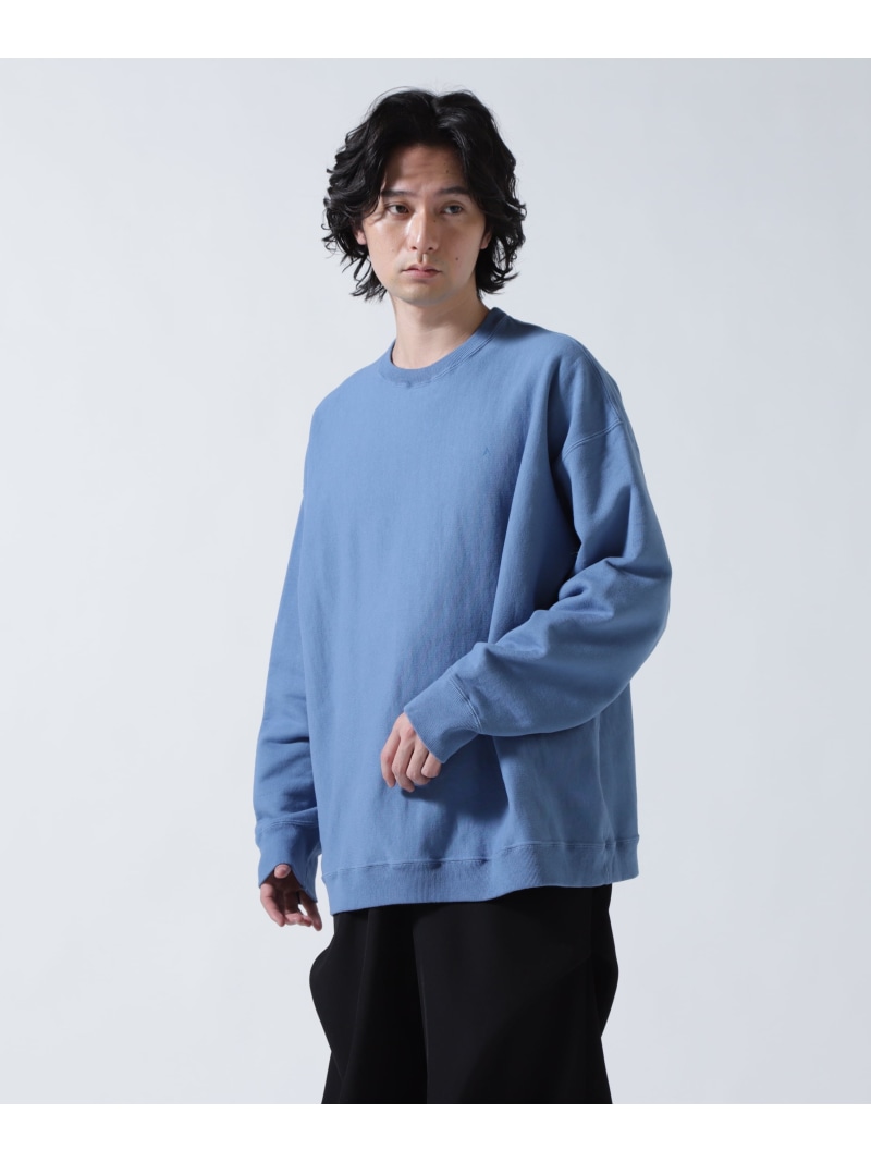 B\u00272nd ATON / NATURAL DYED URAKE ｜ OVERSIZED SWEAT SHIRT ビーセカンド トップス スウェット・トレーナー 青色 緑であること【貨物輸送無料】