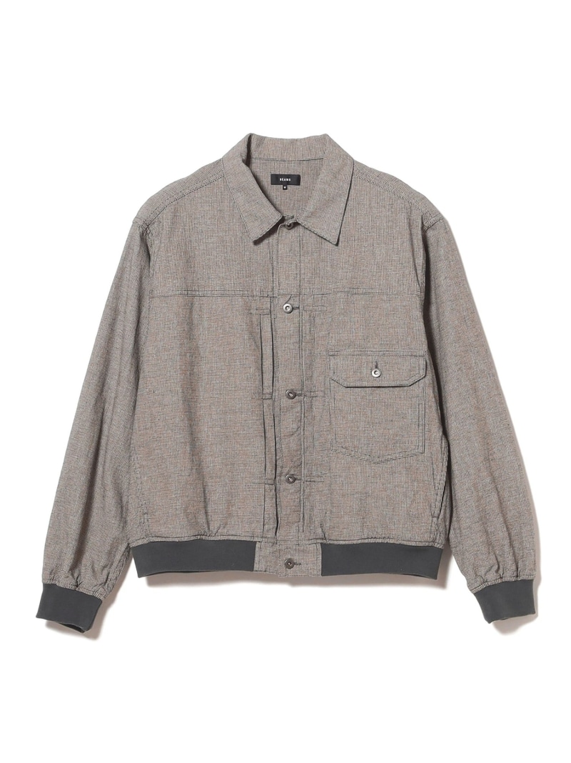 BEAMS チェック G-ジャケット【リラックスフィット】 ビームス メン ジャケット・アウター ブルゾン・ジャンパー ブラック【送料無料】
