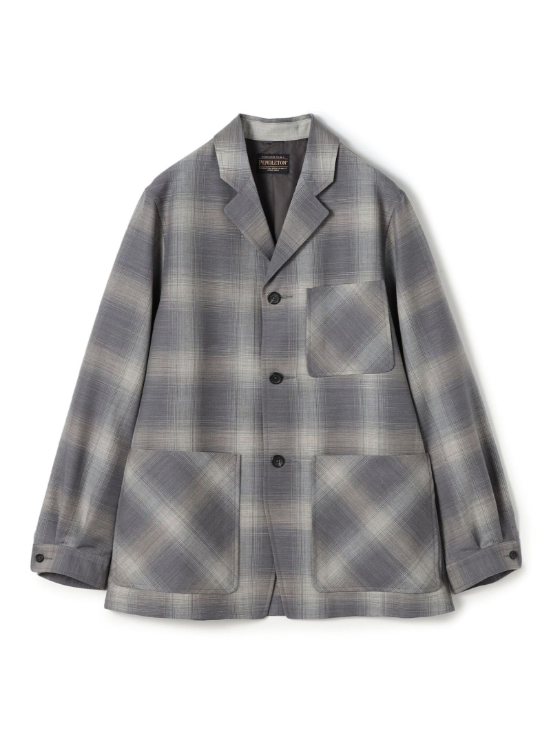 TOMORROWLAND MEN 【別注】PENDLETON ウールオンブレーチェック トップスタージャケット トゥモローランド ジャケット・アウター テーラードジャケット・ブレザー グレー カーキグリーン【送料無料】
