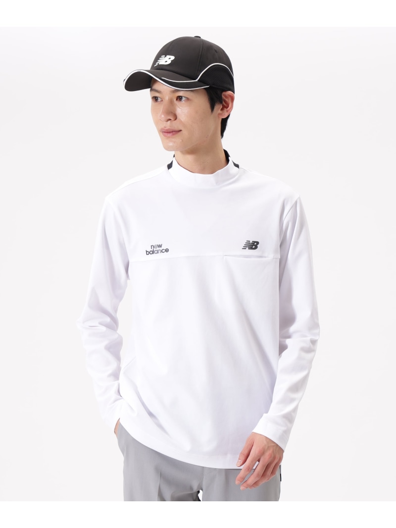 New Balance Golf 長袖 モックネック ティーシャツ (MENS) ニュー平衡にするゴルフ トップス 余分の物のトップス 黒いこと 白いこと【貨物輸送無料】
