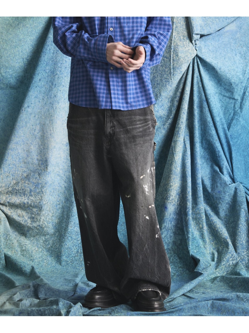 MAISON SPECIAL Prime-Wide Painter Denim Pants メゾンスペシャル パンツ ジーンズ・デニムパンツ ホワイト ブラック ネイビー【送料無料】