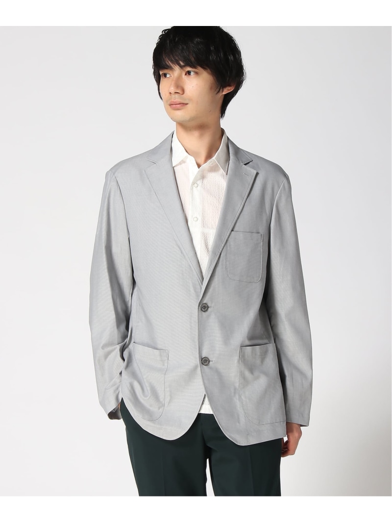 【SALE／30%OFF】CROCODILE (M)ドビー ともし火 テーラードジャケット クロコダイル ジャケット・アウター テーラードジャケット・ブレザー 青み 薄墨色【RBA_E】【貨物輸送無料】